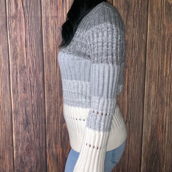 Vince Camuto Ombré Stripe Pointelle Sweater - Picture 2 of 4